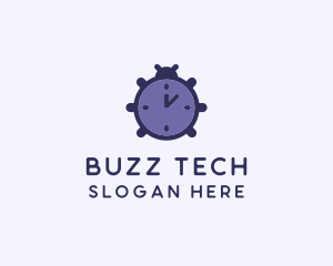 Bug - Violet Clock Bug logo design