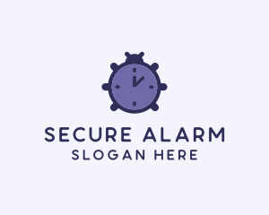 Alarm - Violet Clock Bug logo design