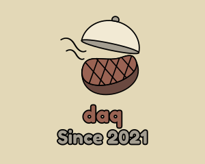 Beef - Grilled Steak Cloche logo design