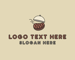 Steak - Grilled Steak Cloche logo design