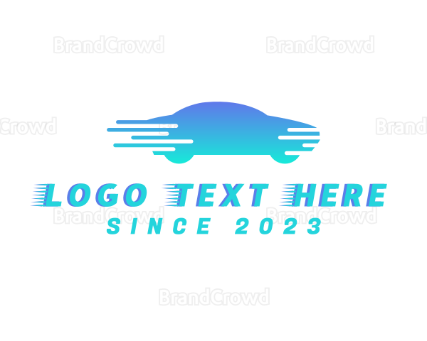 Blue Fast Car Logo
