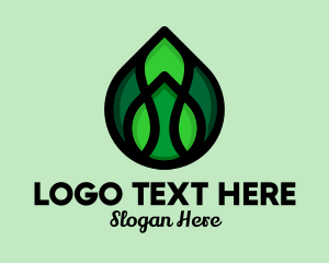 Plant - Natural Green Droplet logo design