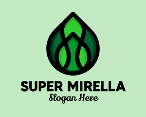 Natural Green Droplet Logo