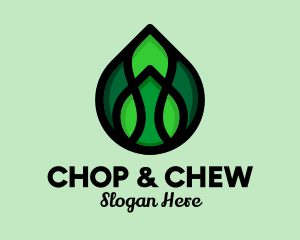 Spa - Natural Green Droplet logo design