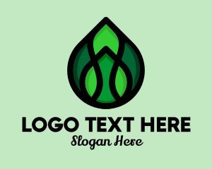 Healthy - Natural Green Droplet logo design