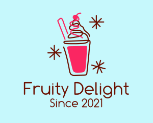 Fruity Milkshake Beverage logo design