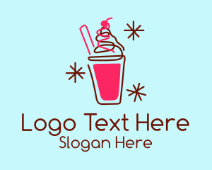 Fruity Milkshake Beverage Logo