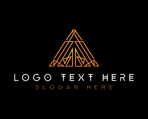 Industrial - Digital Geometric Pyramid logo design