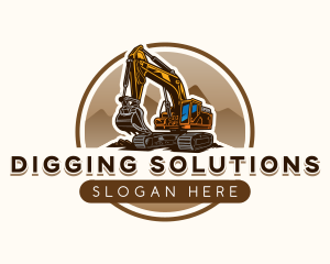 Excavator Digger Backhoe logo design