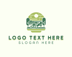 Grass Cutting - Mowing Lawn Mower logo design