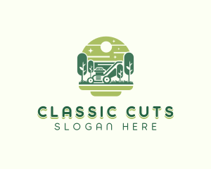 Mowing Lawn Mower logo design