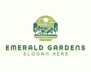 Mowing Lawn Mower logo design