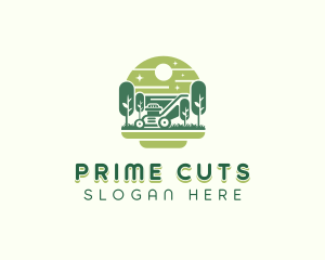 Mowing Lawn Mower logo design