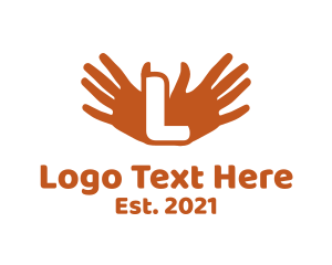 Hands - Brown Hands Letter logo design