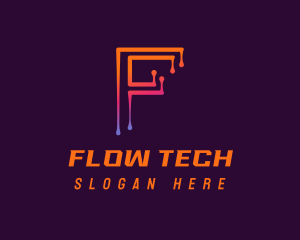 Modern Tech Letter F logo design