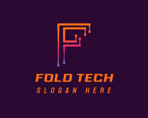 Modern Tech Letter F logo design