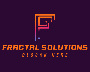 Modern Tech Letter F logo design