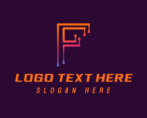 Application - Modern Tech Letter F logo design