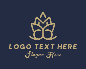 Chakra - Gold Lotus Yoga logo design