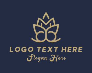 Deluxe - Gold Lotus Yoga logo design