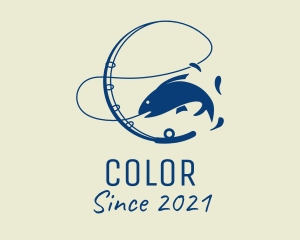 Fisherman - Fish Fishing Rod logo design
