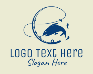 Fish Fishing Rod Logo