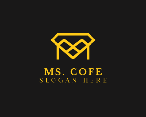 Jewelry Diamond Letter M logo design