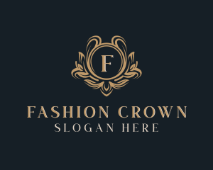 Floral Wreath Shield logo design