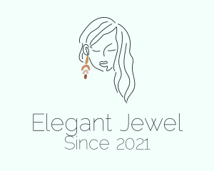 Lady Boutique Jewel Earring  logo design