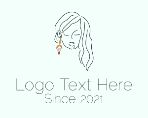 Woman - Lady Boutique Jewel Earring logo design