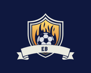 Football - Flame Soccer Sports Shield logo design