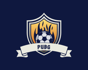 Training - Flame Soccer Sports Shield logo design