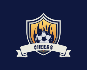 Soccer - Flame Soccer Sports Shield logo design