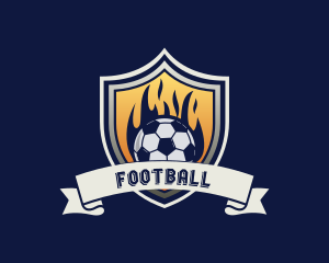 Championship - Flame Soccer Sports Shield logo design