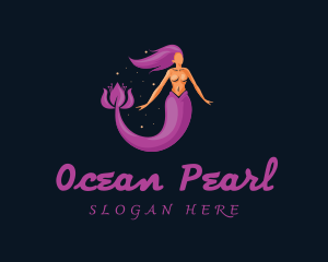 Mermaid Flower Lady logo design