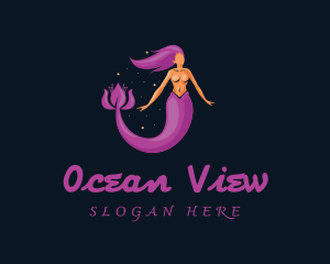 Mermaid Flower Lady logo design