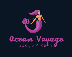 Mermaid Flower Lady logo design