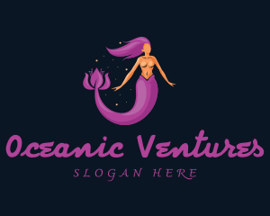 Mermaid Flower Lady logo design