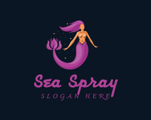 Mermaid Flower Lady logo design