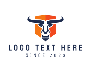 Horns - Bull Animal Shield logo design