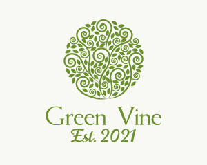 Elegant Green Vines  logo design