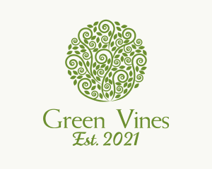 Vines - Elegant Green Vines logo design