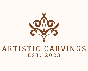 Victorian Wood Carving Decoration logo design