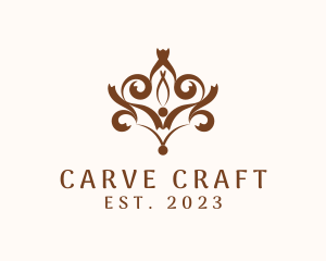 Victorian Wood Carving Decoration logo design