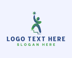 Stairs - Human Leader Achiever logo design