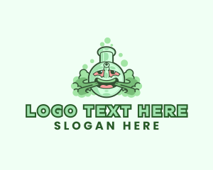 Weed Shop - Bong Smoke Weed logo design