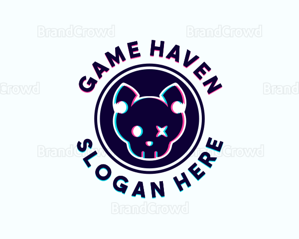 Gaming Feline Glitch Logo