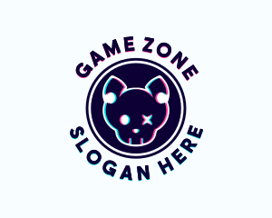 Gaming Feline Glitch logo design