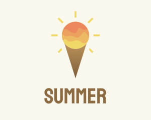 Ice Cream Sunset Sky logo design