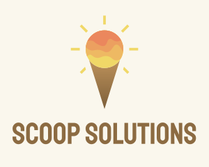 Scoop - Ice Cream Sunset Sky logo design